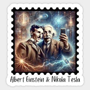 Einstein & Tesla Selfie II Sticker